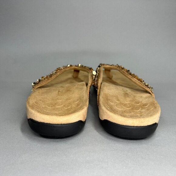 Vionic Belize‎ Sandals Women's Size 7 Cork Gold Chain Sequin Comfort Flip Flops - Picture 5 of 11